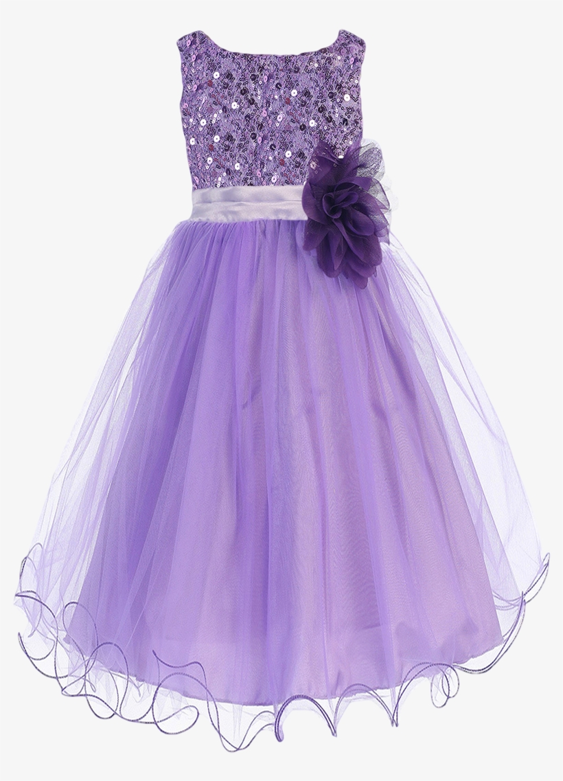 Lavender Sequins, Satin & Layered Mesh Formal Dress, transparent png download