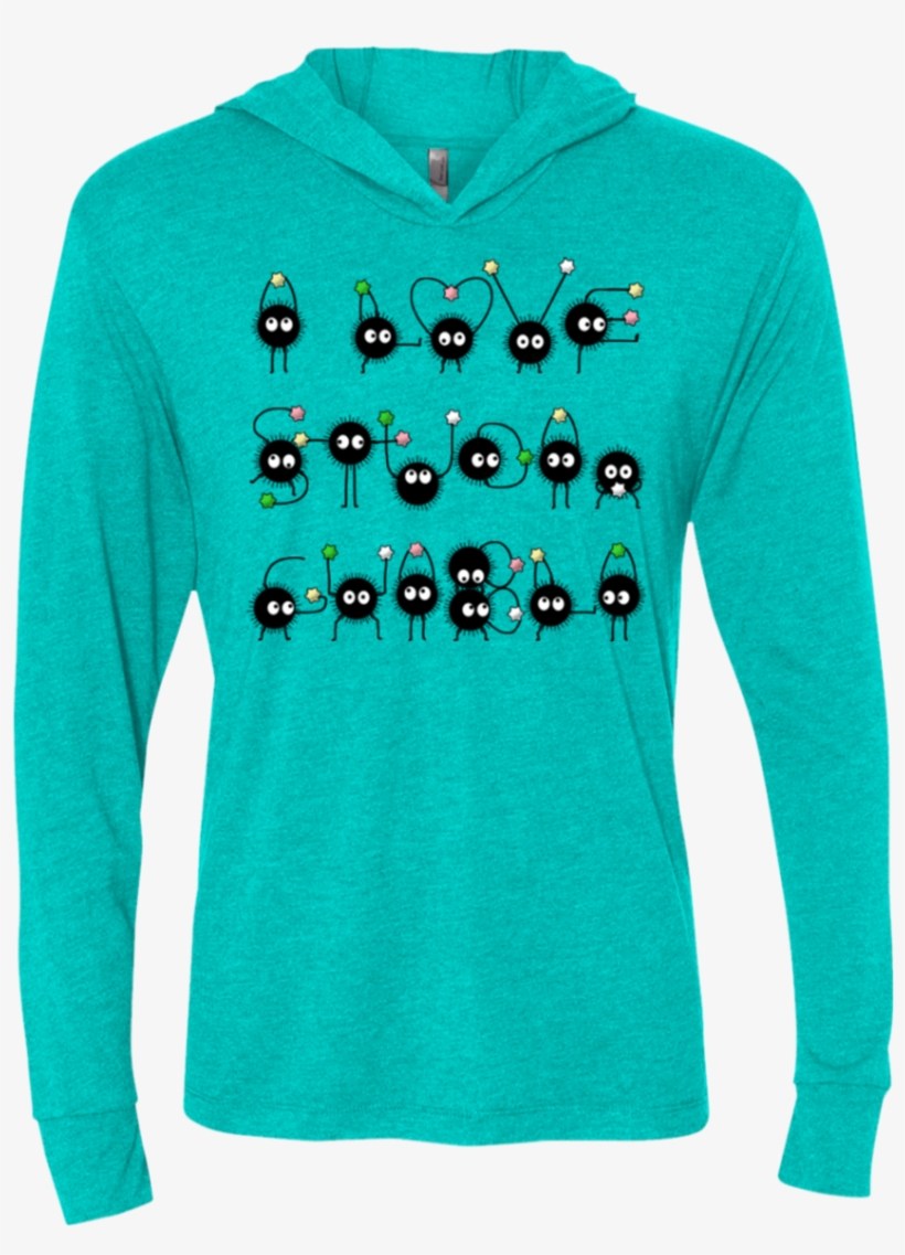 I Love Studio Ghibli Triblend Long Sleeve Hoodie Tee, transparent png download