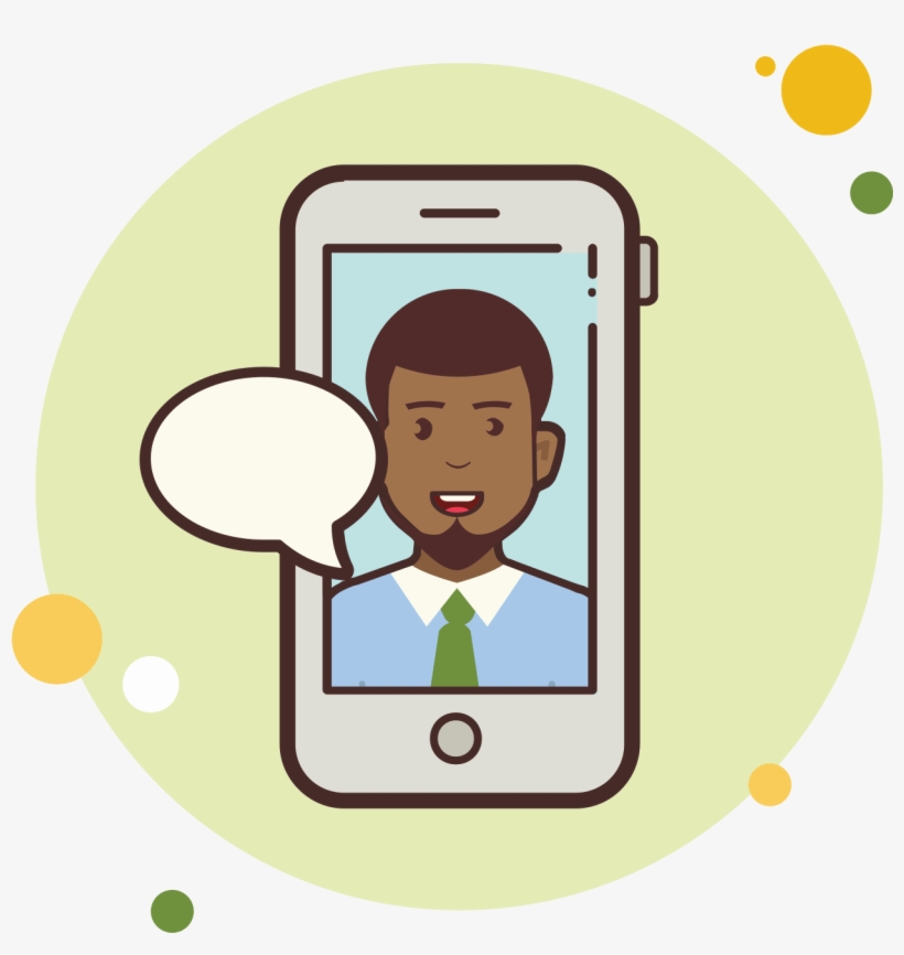 Man With Green Tie Messaging Icon, transparent png download