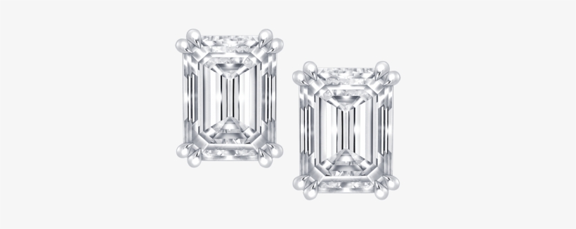 Emerald Cut Diamond Earrings, transparent png download