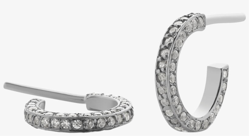Box Hoop Earrings Triple Pave Medium, transparent png download
