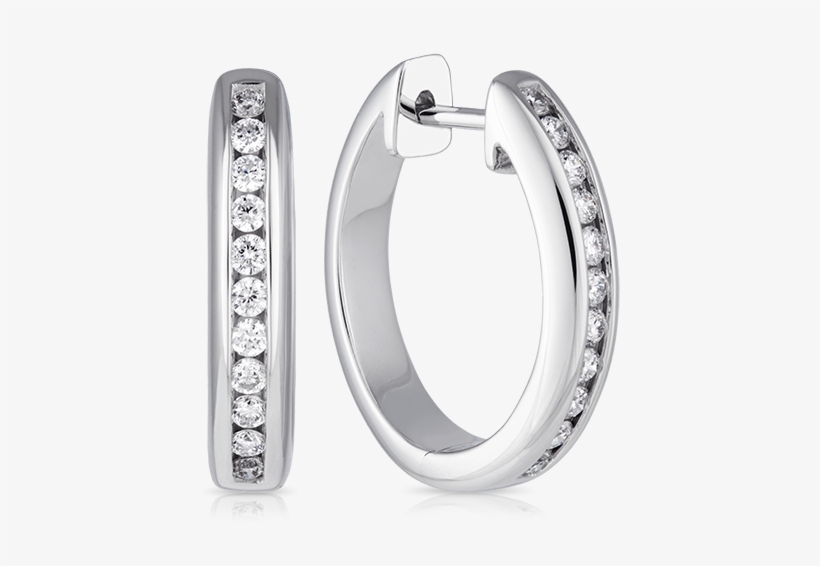 18ct White Gold Round Brilliant Cut Diamond Earring, transparent png download