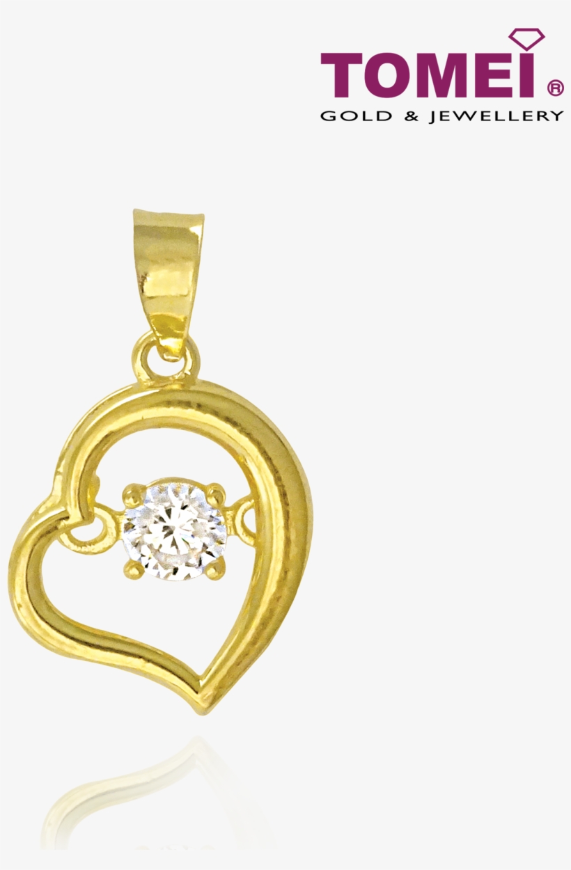 Tomei 916 Yellow Gold "my Heart Beats For You" Cubic, transparent png download