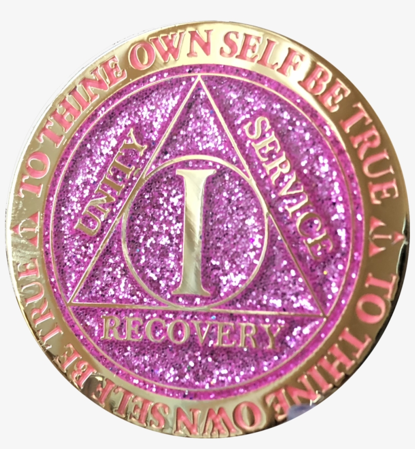 1 Year Aa Medallion Reflex Glitter Pink Gold Plated, transparent png download