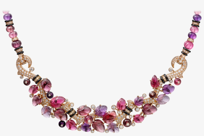 Necklace With Engraved Stonespink Gold, Rubellites,, transparent png download
