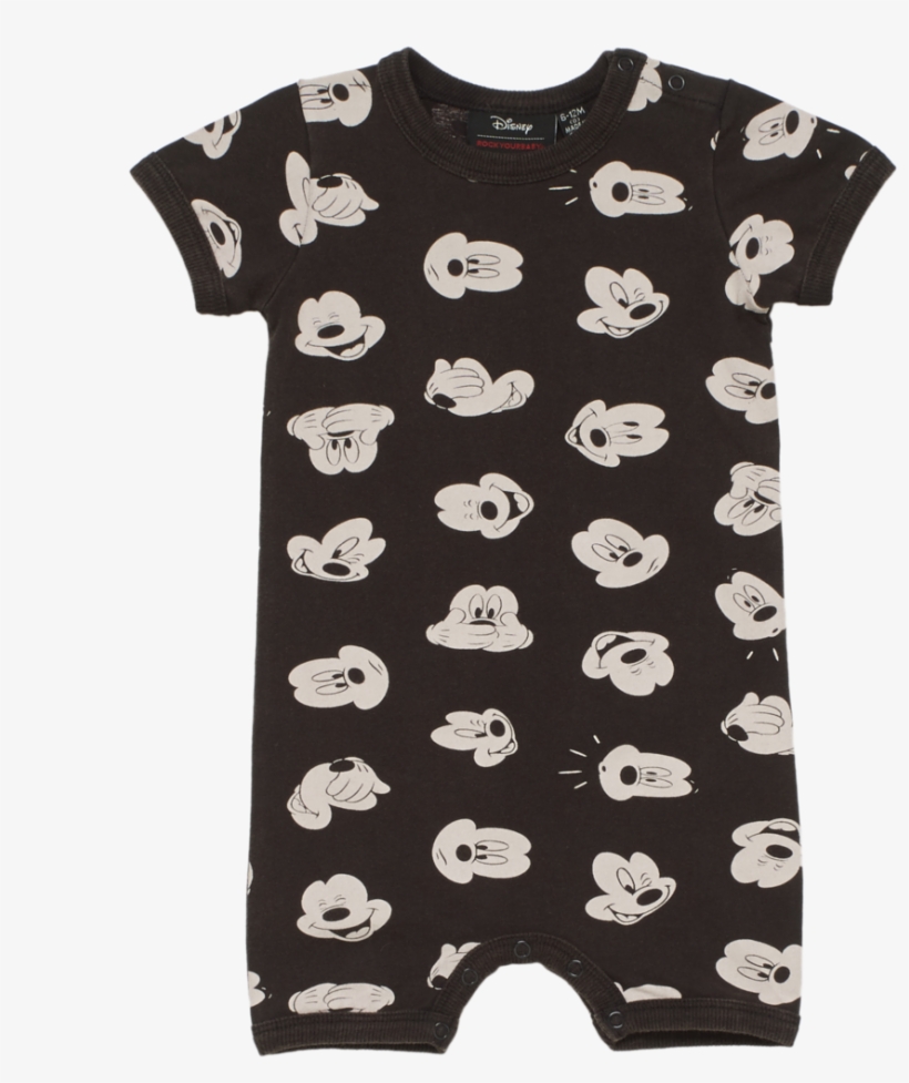 Rock Your Baby Mickey Visage Ss Playsuit, transparent png download