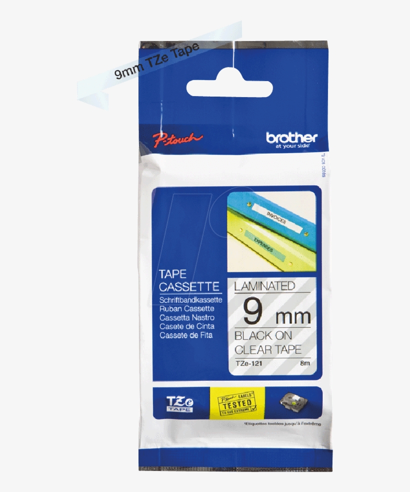 Brother Tape Cartridge / 9 Mm, Black/transparent Brother, transparent png download
