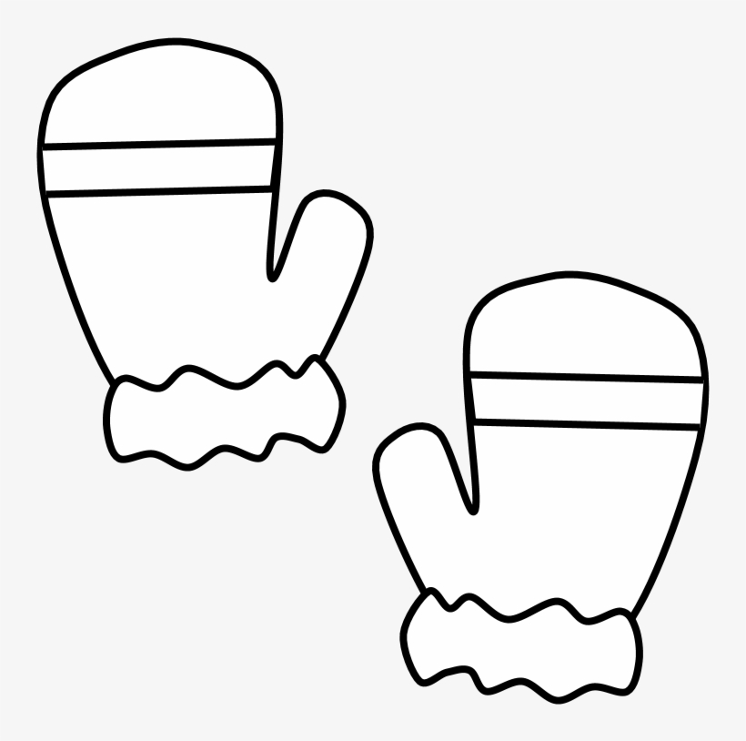 Mittens, Fur Cuff, Stripe, Black And White, Png, transparent png download