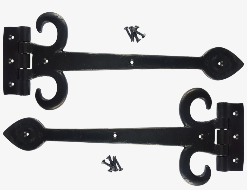 325mm Black Antique Fleur De Lys Hinges, transparent png download