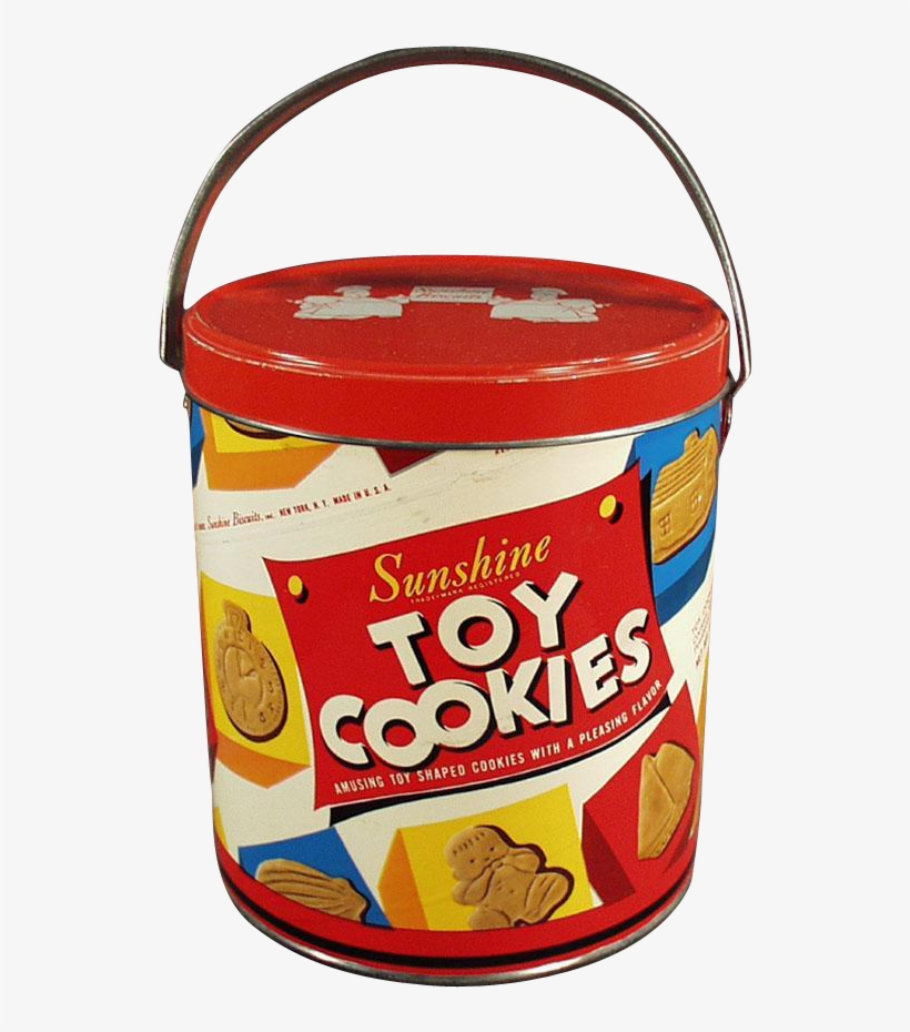 Old "sunshine" Toy Cookies Pail With Great Cookie Graphics, transparent png download
