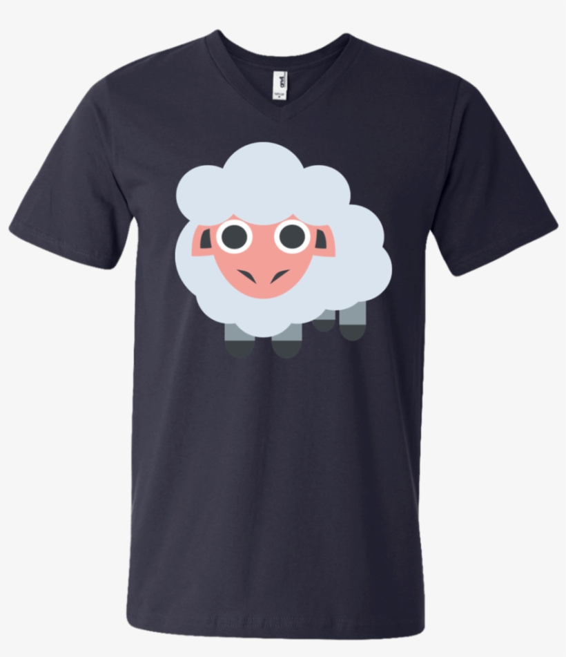 Sheep Emoji Men's V Neck T Shirt, transparent png download