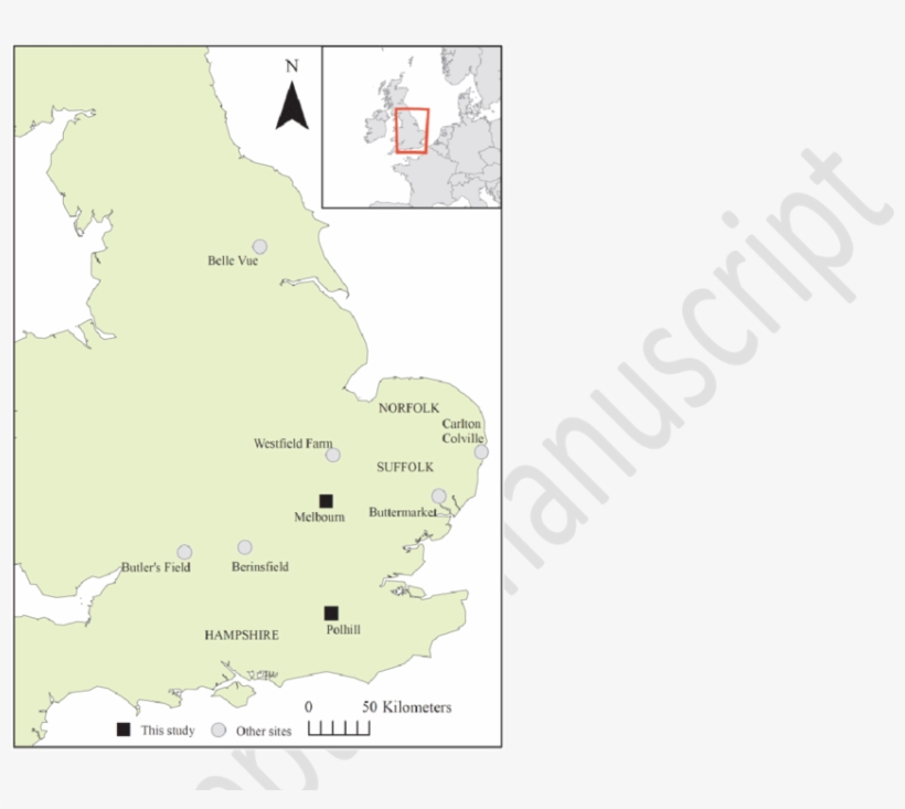 Map Showing Polhill, Melbourn And Other Anglo-saxon, transparent png download