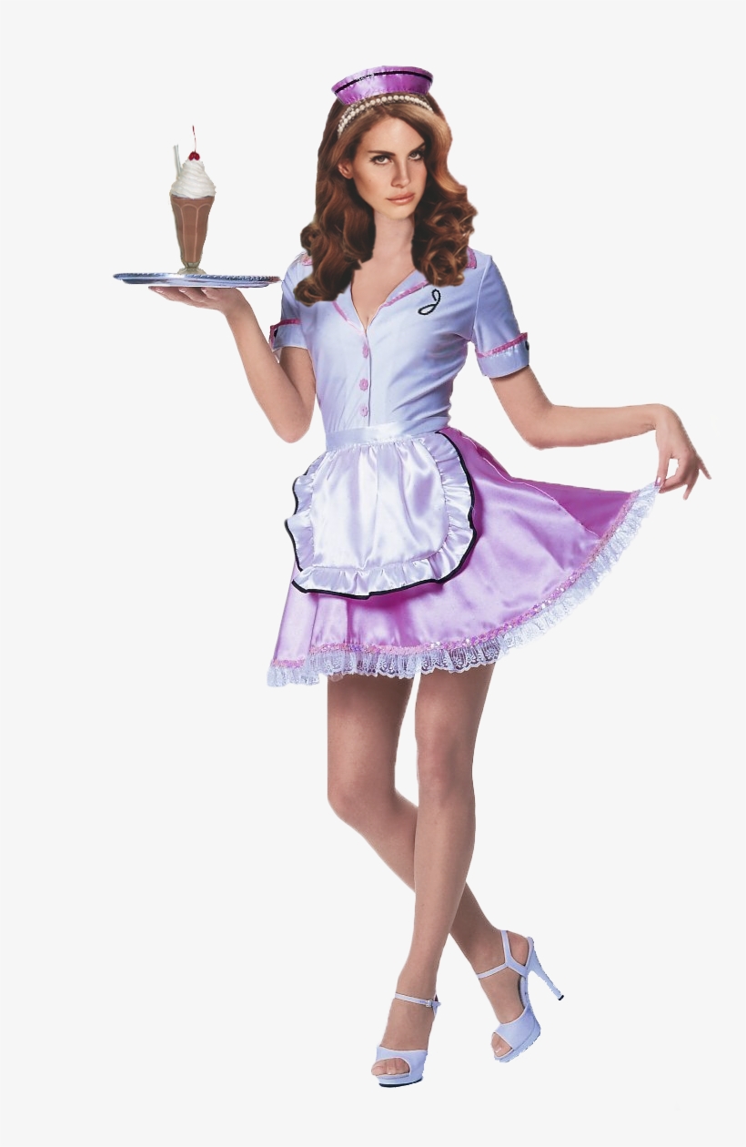 Lana Del Rey Dressed As An Adorable 50's Car Hop Waitress, transparent png download