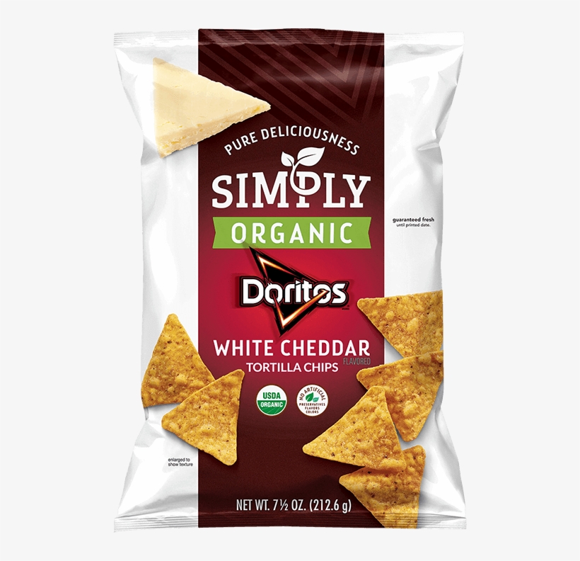 Simply Organic White Cheddar Flavored Tortilla Chips - Doritos Organic White Cheddar, transparent png download