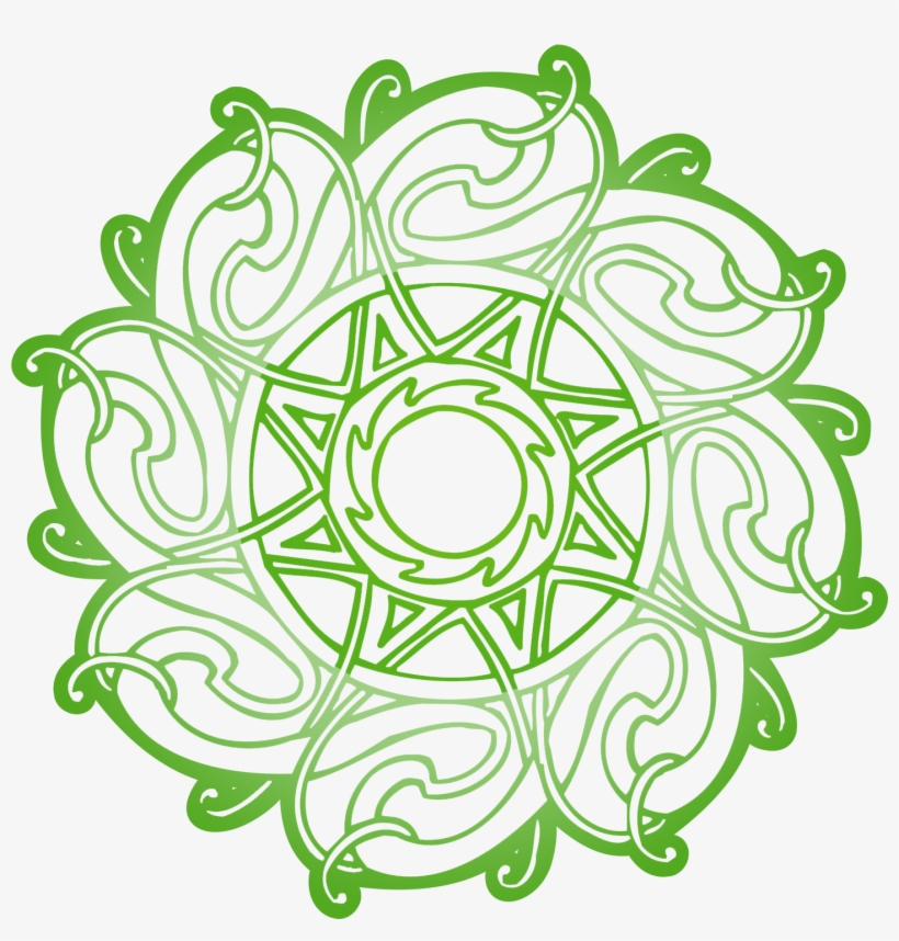Celtic Ornament Vector Free Flower - Ornament Vector Png Green, transparent png download
