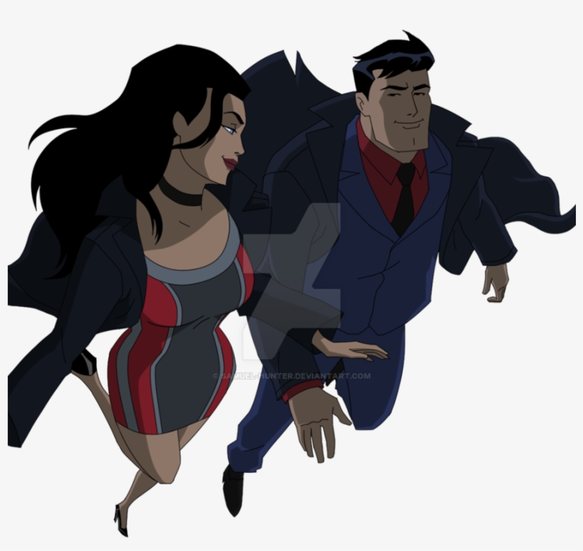 Clark And Diana Flying By Sknng - Bruce And Diana Fan Art, transparent png download