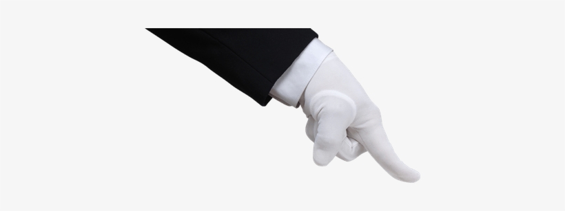 Hand In White Glove Pushing Down - Hand, transparent png download