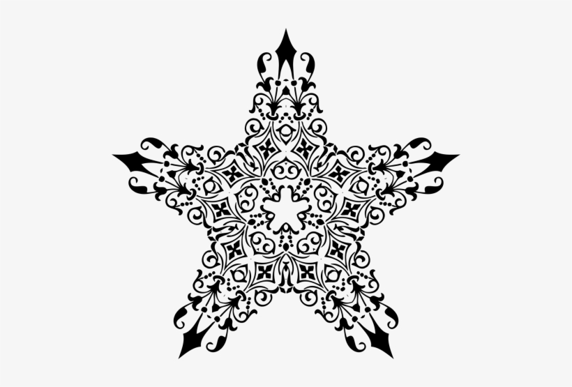 Decorative Star Black And White, transparent png download