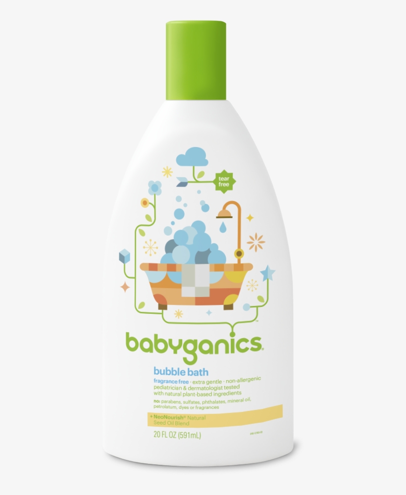 Bubble Bath Fragrance Free - Babyganics Baby Bubble Bath With Shampoo & Body, transparent png download