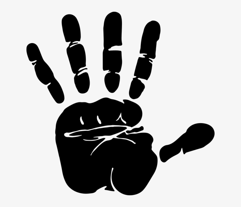 Hand Clipart Horror - Hand Print Silhouette, transparent png download