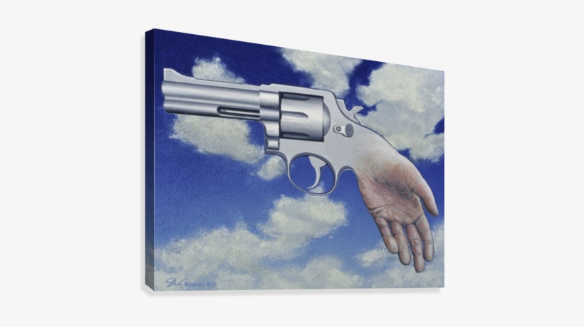 People Kill Guns Canvas Print - Giclee Painting: Close-up Of A Handgun, transparent png download