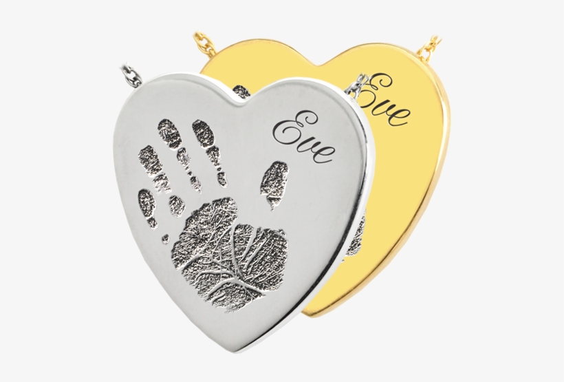 Wholesale Baby Handprint Heart Jewelry - Handprint Heart Slider Sterling Silver Cremation Pendant, transparent png download