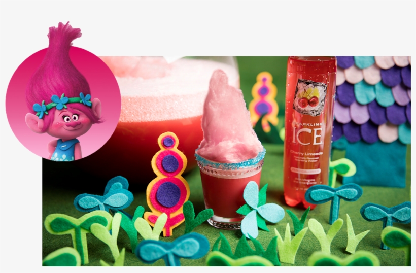 Poppy Sherbet Punch - 1 Pcs Princess Poppy Trolls Pink Or Blue Hair Bows, transparent png download
