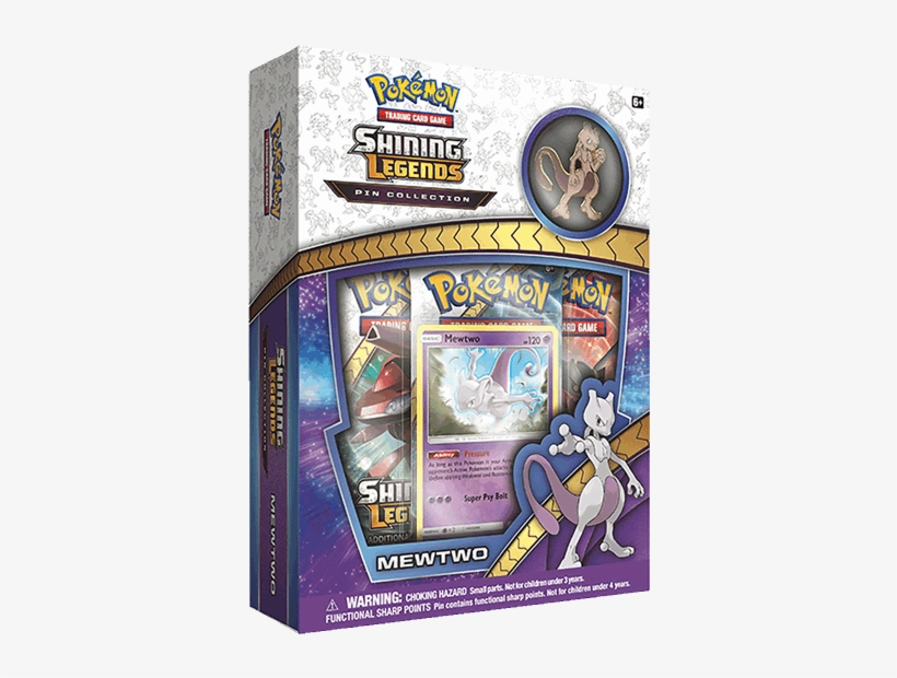 Mewtwo Shining Legends Pin Collection - Pokemon Shining Legends Pin Collection Mewtwo, transparent png download