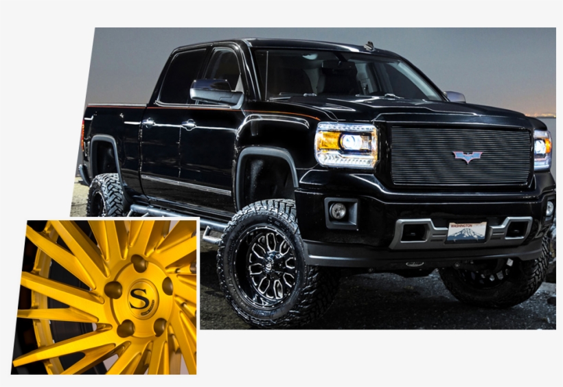 Black Truck And Rims - Fuel Titan Wheels, transparent png download