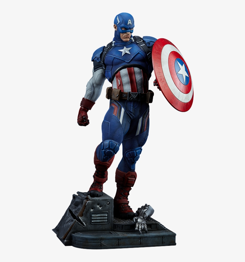 Escultura Premium Format Del Capitan America Sideshow, transparent png download