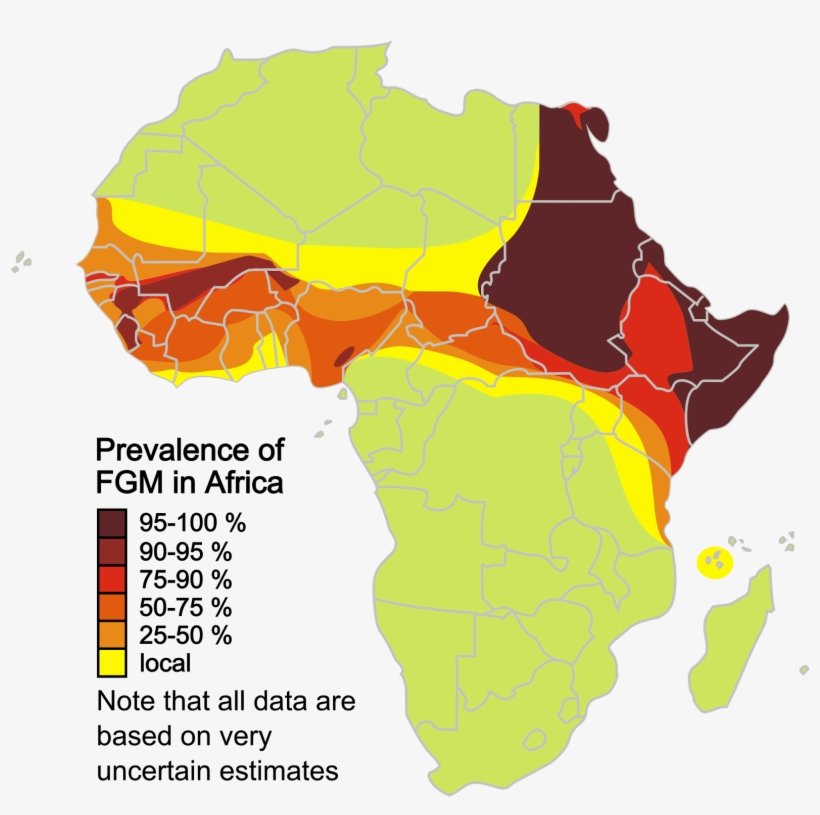 Image Of Africa Map Estimated Prevalence Of Female, transparent png download