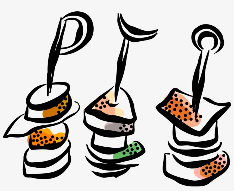 Vector Illustration Of Hors D'oeuvres Canapé Starter, transparent png download