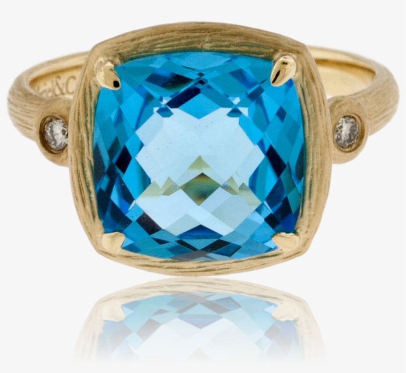 Blue Topaz Textured Style Ring, transparent png download