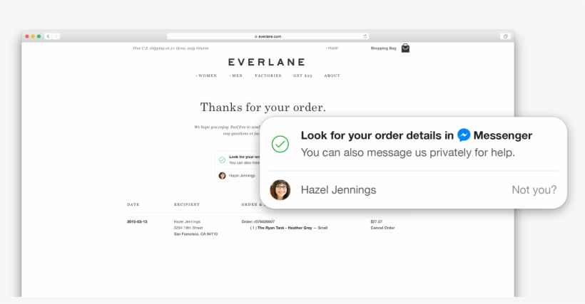Facebook Messenger Business Order Details, transparent png download