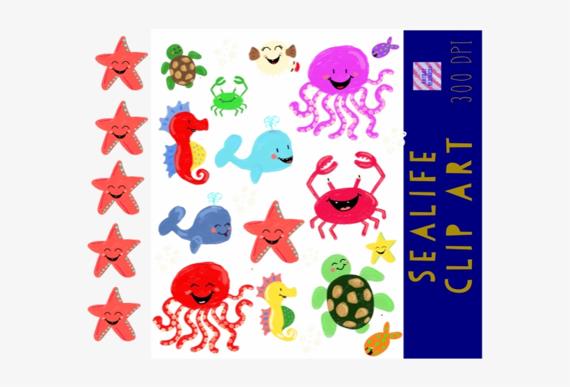 Cute Sea Life Ocean Animal Clip Art, transparent png download