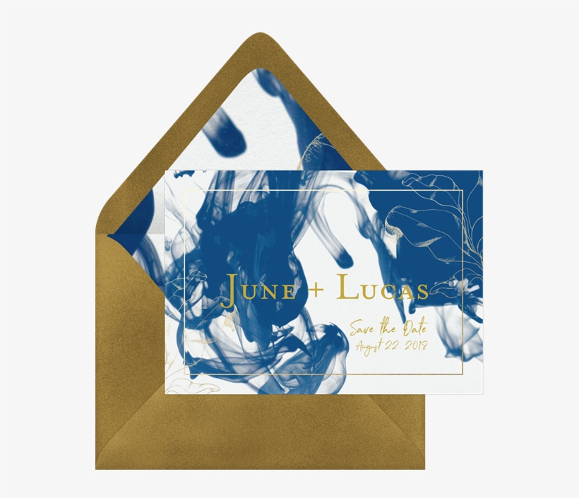 Dreamy Ink Save The Date In Blue, transparent png download