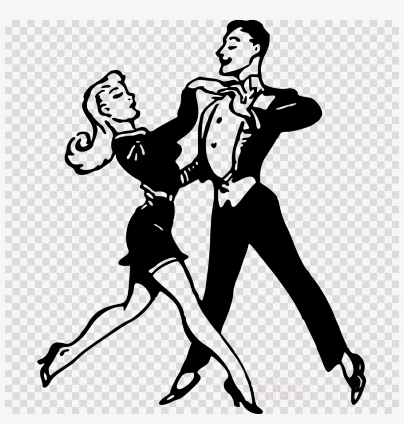 Black Dancing Couple Png Clipart Black And White Dance, transparent png download
