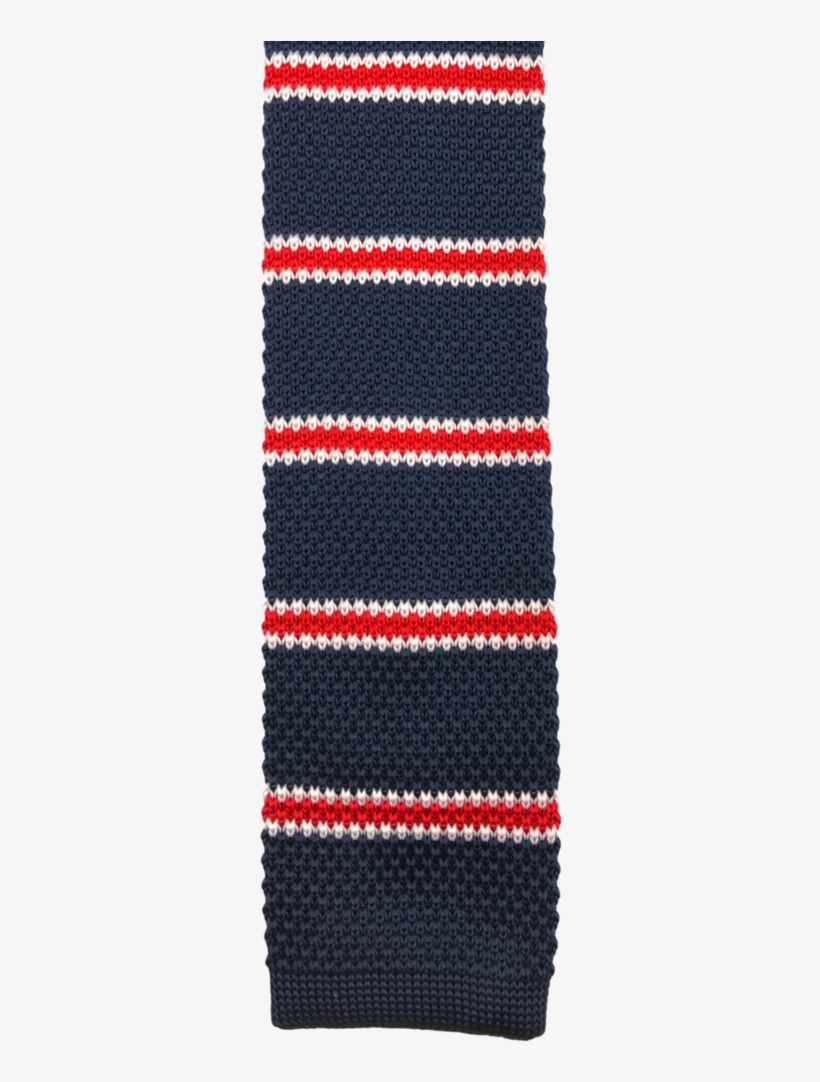 Navy With Red Bar Stripe Knit, transparent png download