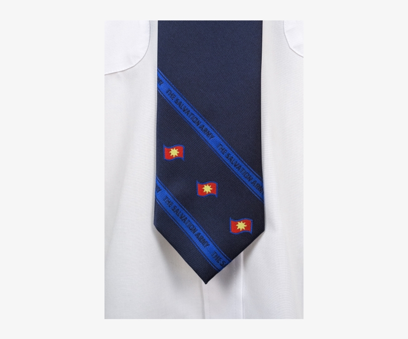 Navy Standard Tie Featuring A 3-flag Design With Stripes, transparent png download