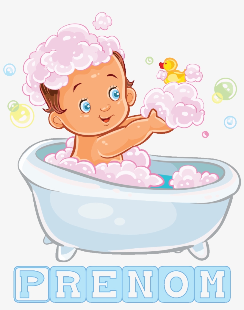 Sticker Prenom Personnalise Bebe Dans Le Bain Ambiance, transparent png download