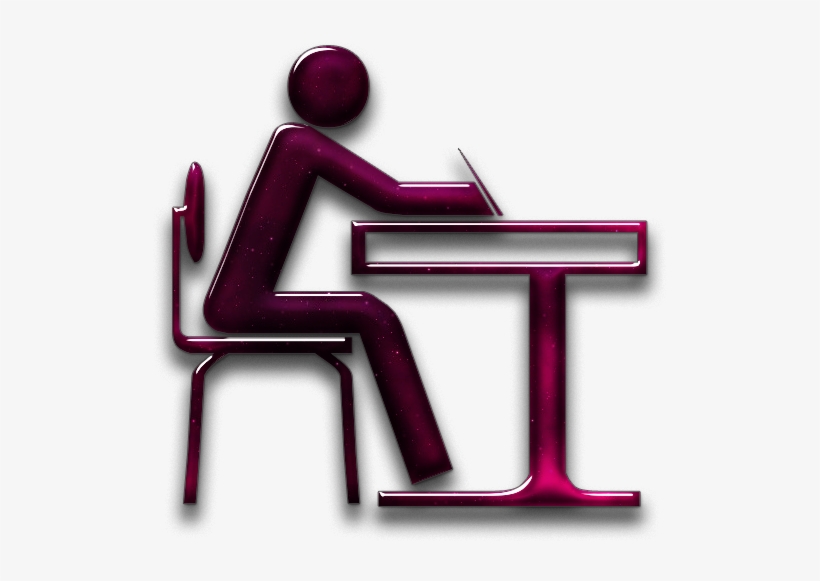 Student Sitting At Desk Icon, transparent png download