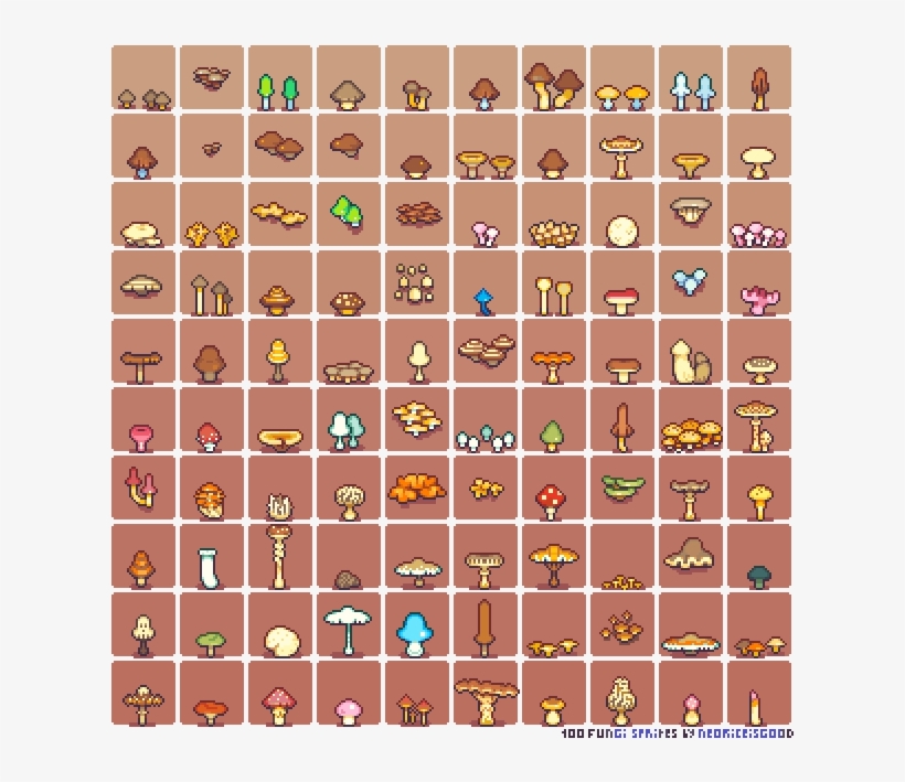 100 Fungi Sprites, transparent png download