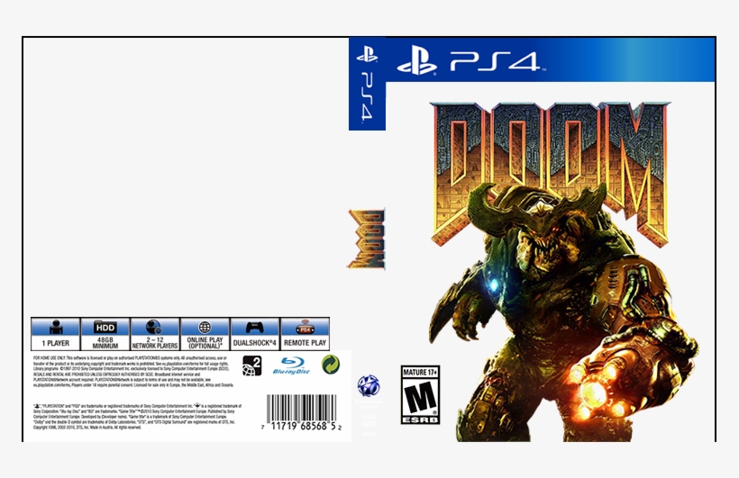 [ps4] Doom Custom Cover, transparent png download