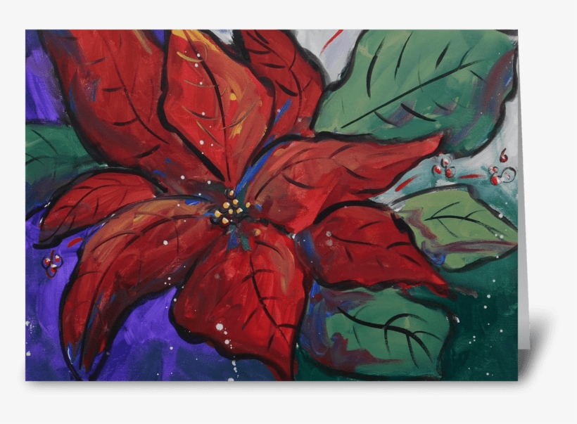Poinsettia Pizazz Greeting Card, transparent png download