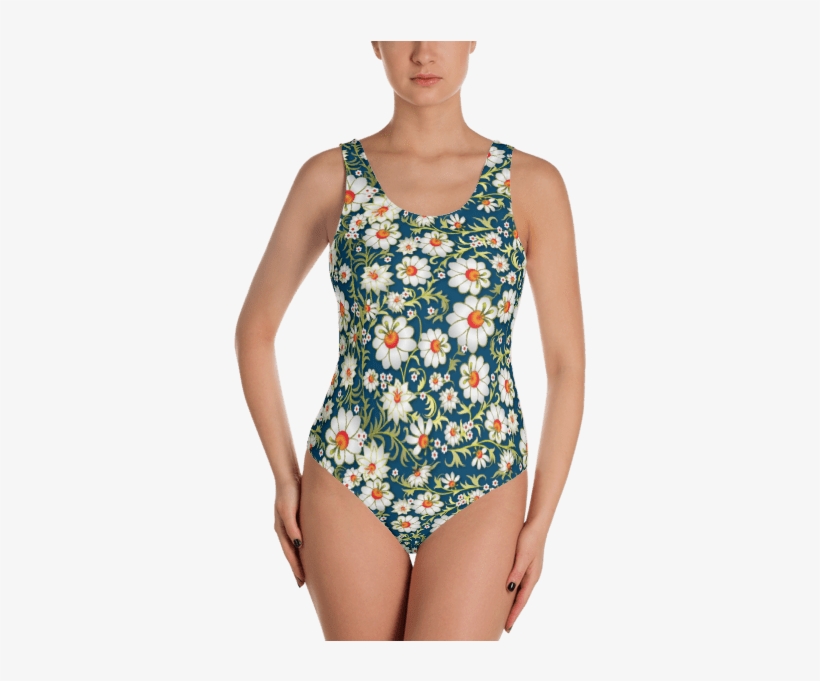 Floral Ornament One-piece Swimsuit, transparent png download