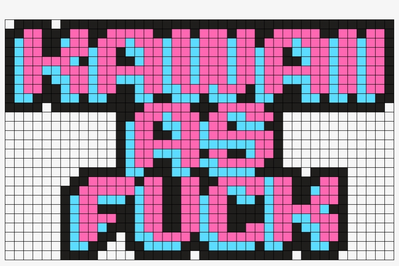Kawaii As Fuck Perler Bead Pattern / Bead Sprite, transparent png download