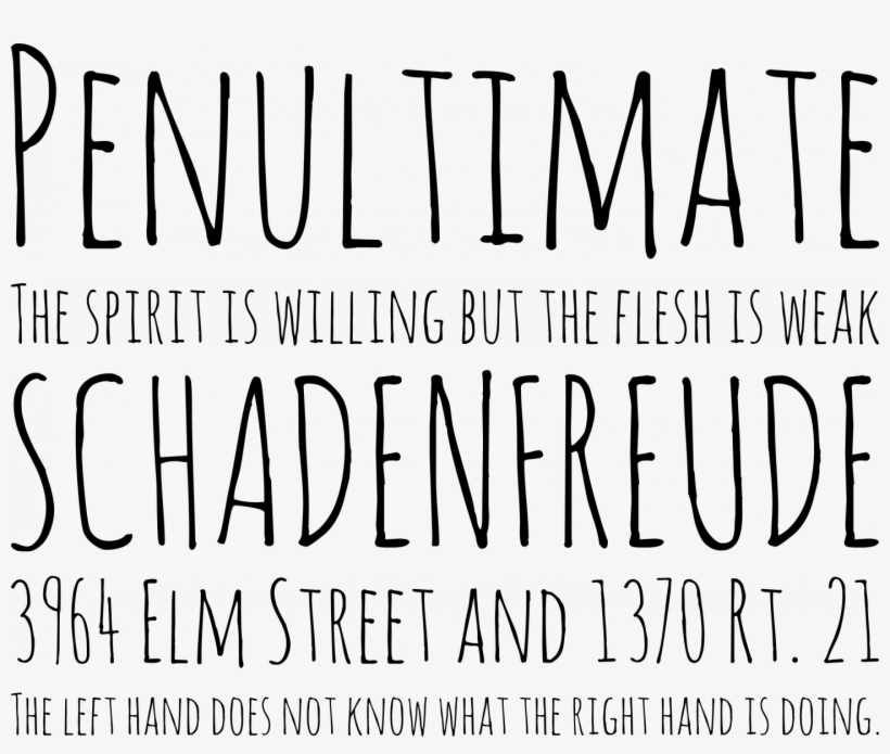 Amatic Font Phrases, transparent png download