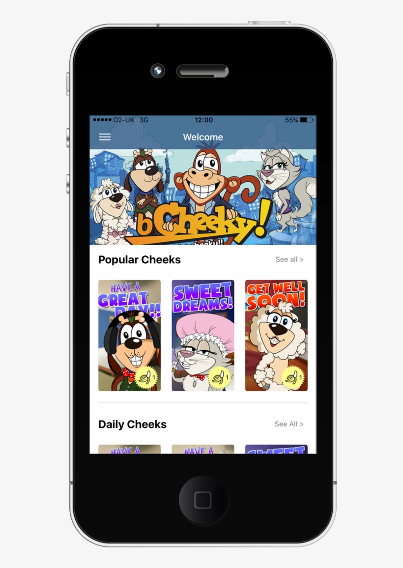 Bcheeky App Home Screen Shot, transparent png download