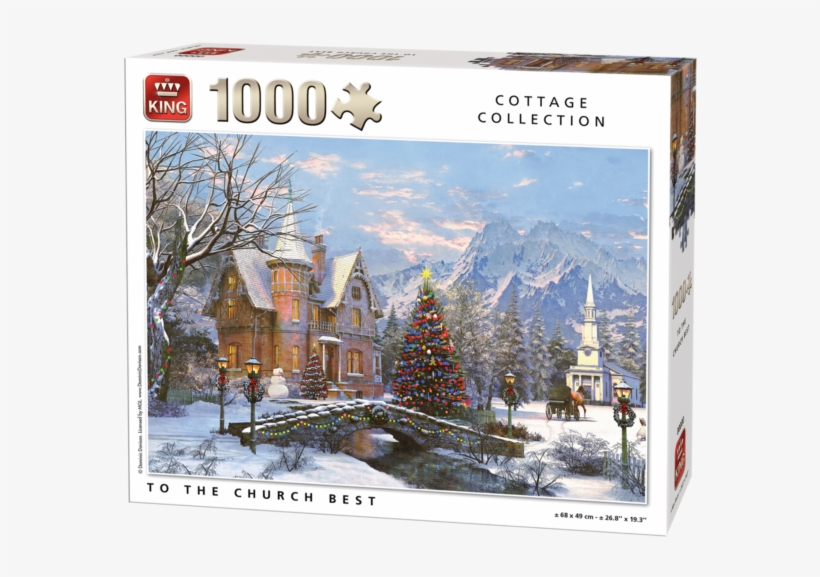 1000 Piece Cottage Jigsaw Puzzle To The Church Best, transparent png download