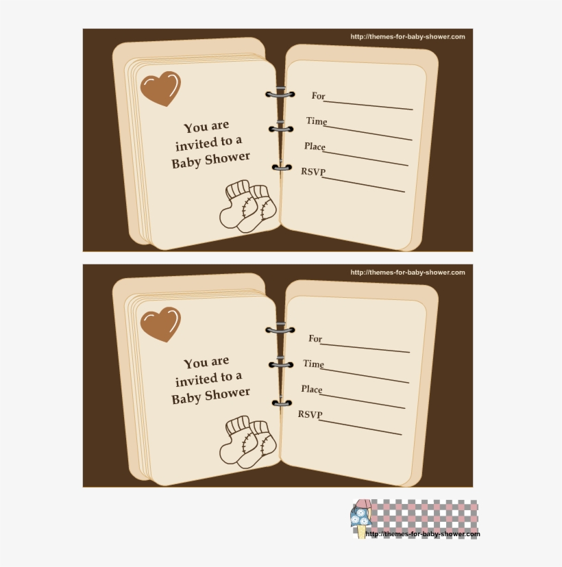 Book Baby Shower Invitations 2 - Baby Shower, transparent png download